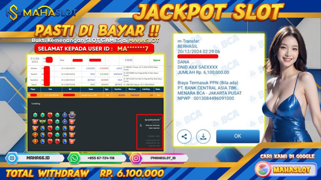 MAHASLOT JACKPOT SLOT GAMES STARLIGHT PRINCESS 1000 Rp. 6.100.000,- LUNAS