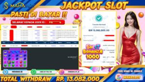 MAHASLOT JACKPOT SLOT GAMES SWEET BONANZA 1000 Rp. 13.082.000,- LUNAS