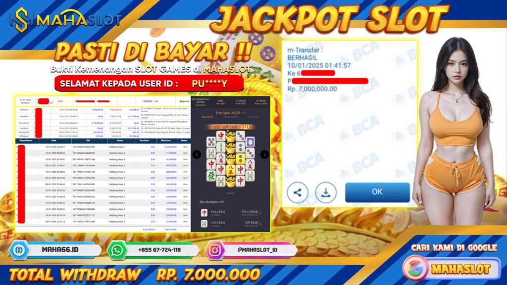 MAHASLOT JACKPOT SLOT GAMES MAHJONG WAYS 2 Rp. 7.000.000,- LUNAS